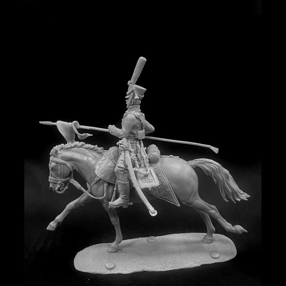 54mm Napoleonic Russian Hussars, 4 Figures, Resin Model Figure Kit, Unassembled and Unpainted
