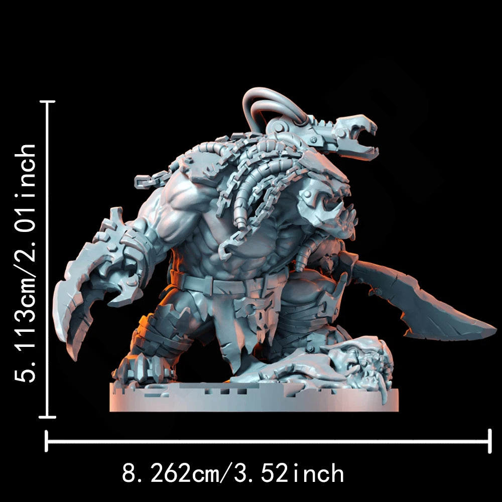 1/35 Grimdark Power Armor Soldier with Heavy Cannon, Resin Model Figure Kit, Fantasy Theme, Unassembled and Unpainted