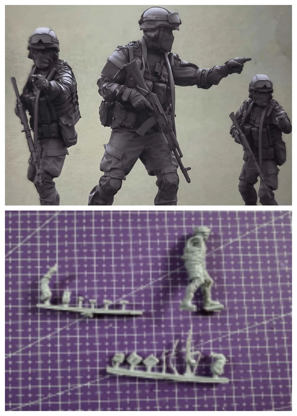 1/35 Modern Tactical Commander Directing Team, 6 Figures, Resin Model Figure Kit, Unassembled and Unpainted