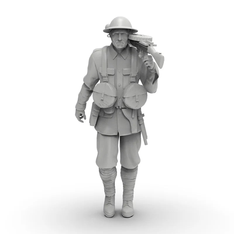 1/35 WWI British Infantry Squad Advancing with Rifles, 8 Figures, Resin Model Figure Kit, Unassembled and Unpainted