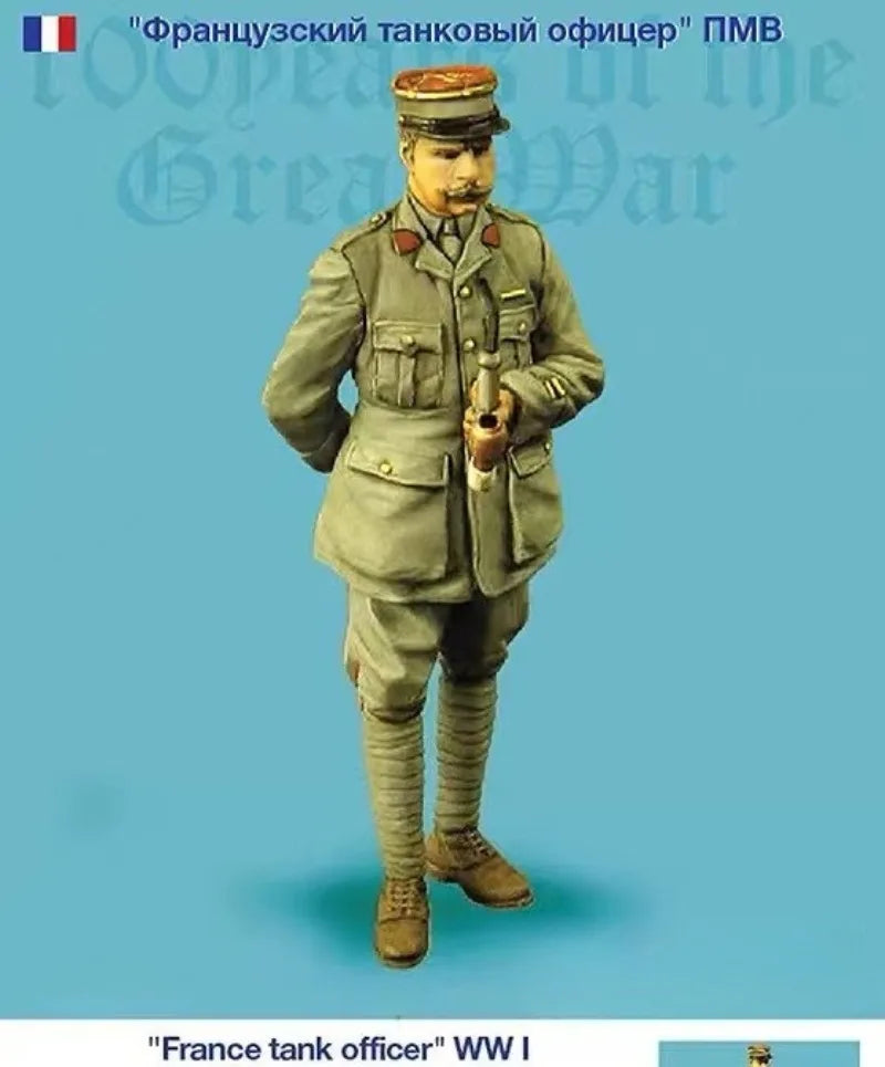 1/35 WWI French Tank Officer, Resin Model Figure Kit, Unassembled and Unpainted