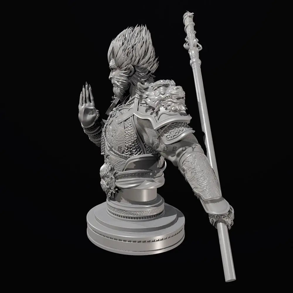 90mm Wukong Monkey King, Resin Model Bust Kit, Mythology Theme, Unassembled and Unpainted