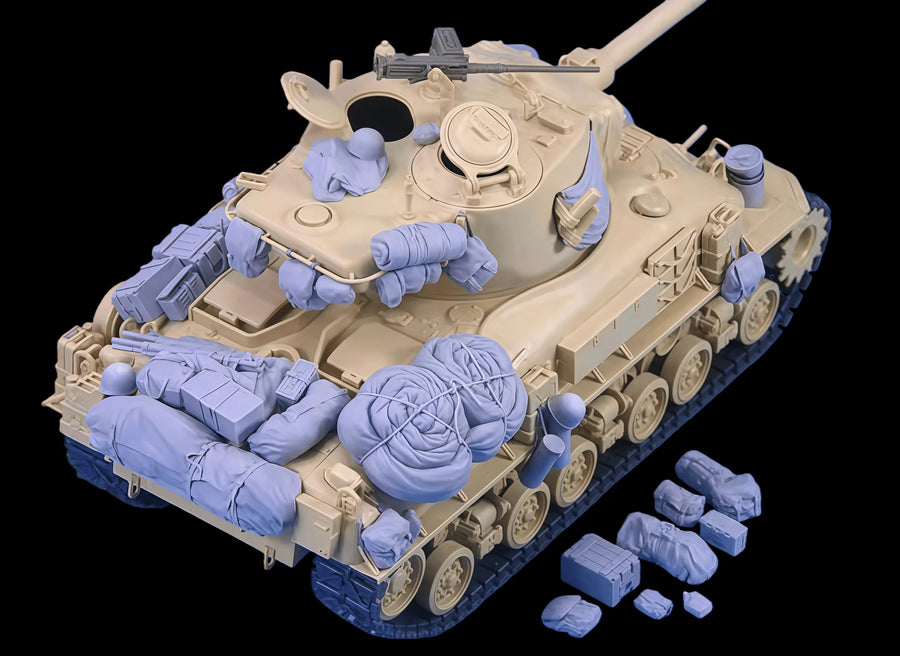 WWII M4 Sherman Medium Tank with Stowage Accessories 1/35 Resin Vehicle Kit - resin model view 2