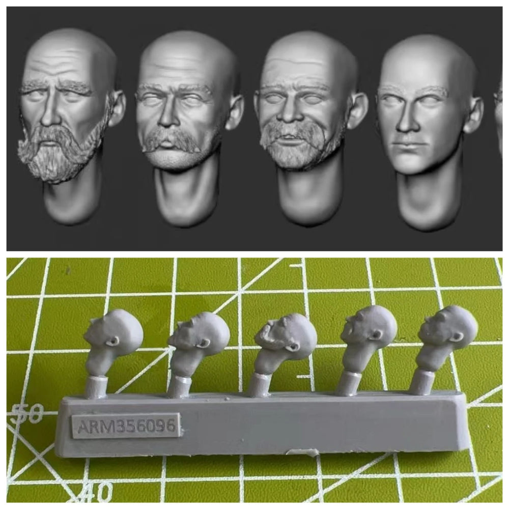 1/35 Generic Soldier Heads, Resin Model Accessory Kit, Military Theme, Unpainted
