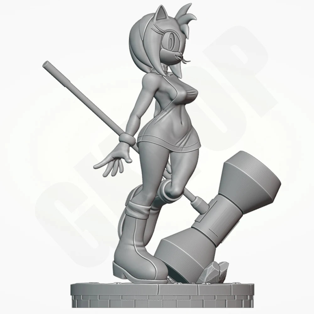 1/24 Video Game Hedgehog Girl, Resin Model Figure Kit, Anime Theme, Unassembled and Unpainted