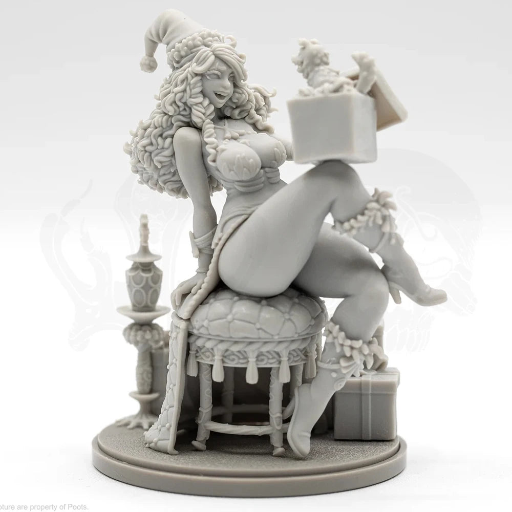 1/24 Fantasy Deathmas Pinup, Resin Model Figure Kit, Unassembled and Unpainted