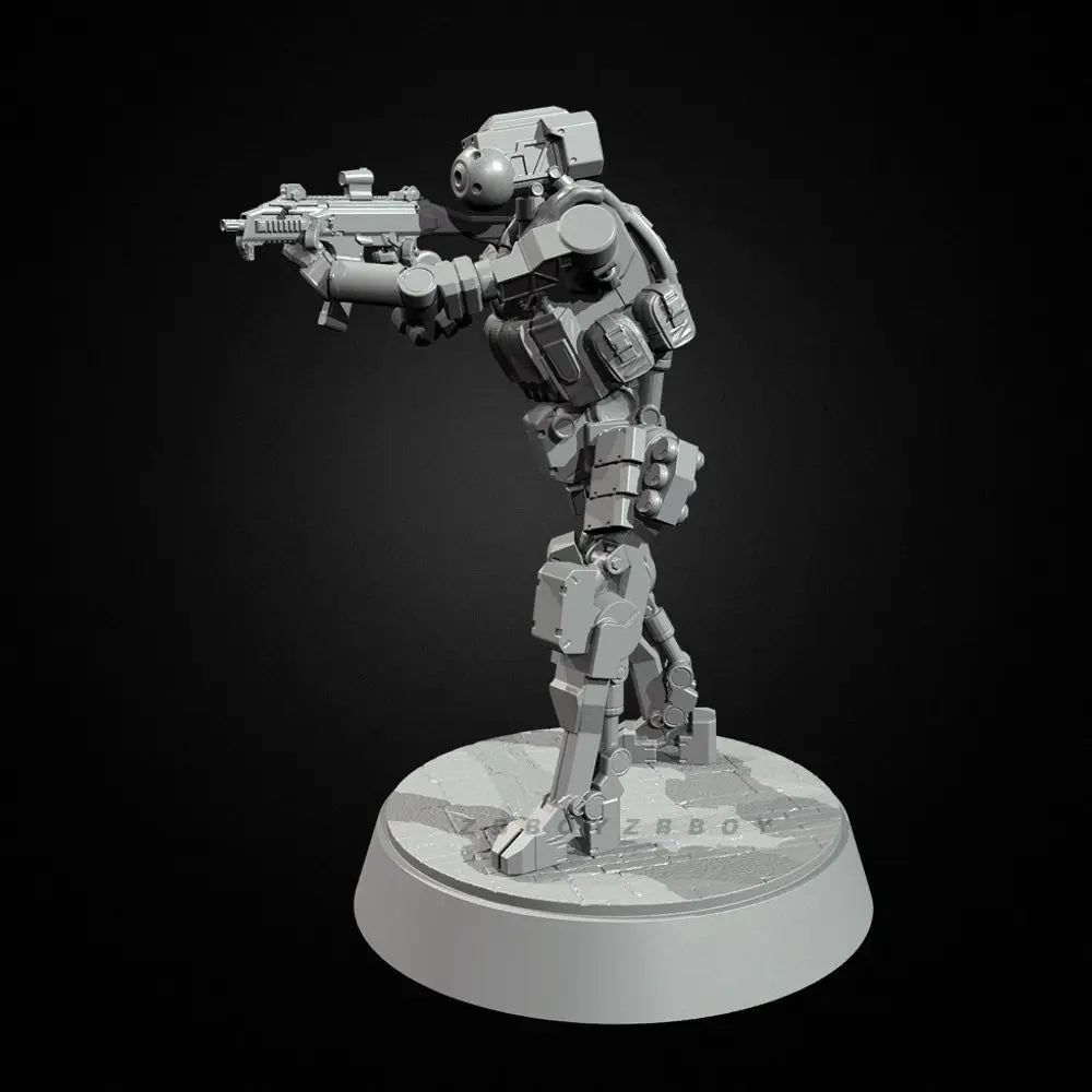 50mm Modern Robot Warrior, 3 Figures, Resin Model Figure Kit, Unassembled and Unpainted