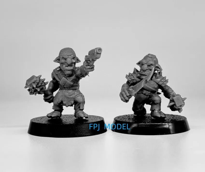 28mm Goblin Warriors, 24 Figures, Resin Model Figure Kit, Fantasy Theme, Unassembled and Unpainted
