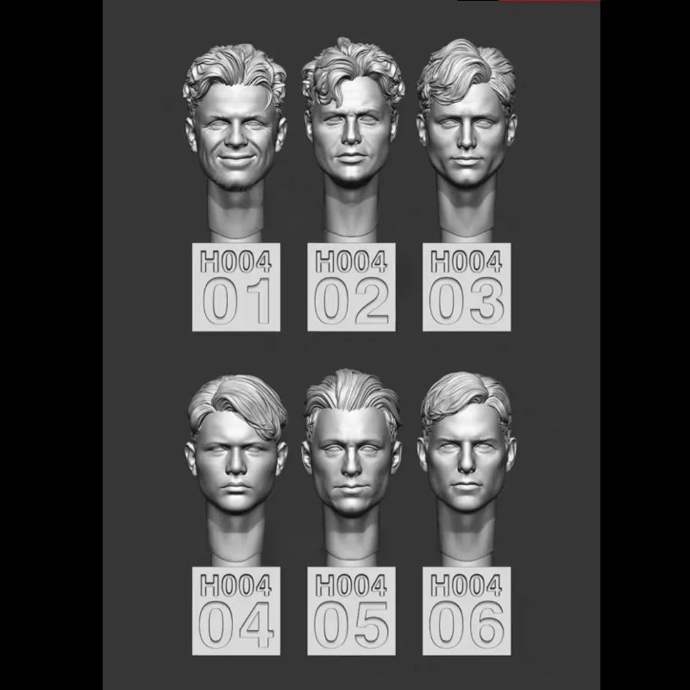 1/35 Civilian Male Heads, 6 Figures, Resin Model Bust Kit, Historical Theme, Unassembled and Unpainted