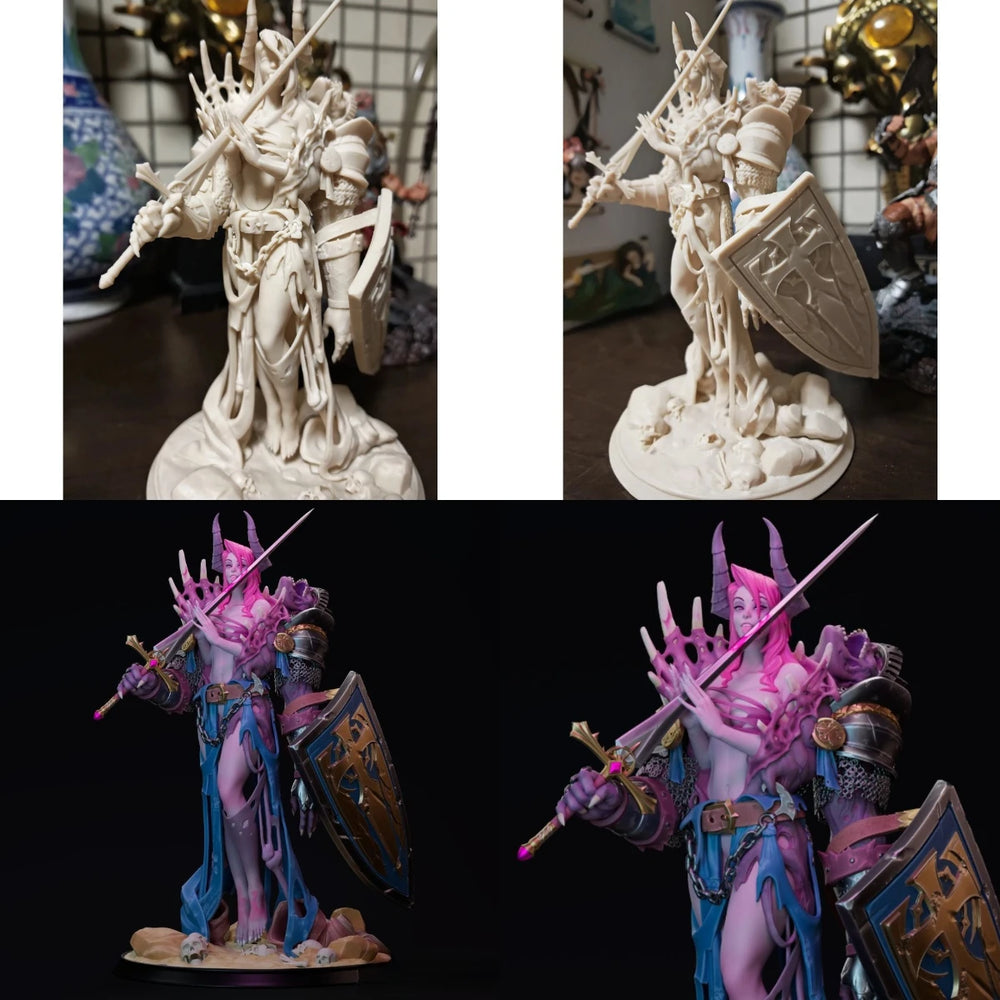105mm Medieval Demon Warrior with Scythe, Resin Model Figure Kit, Unassembled and Unpainted