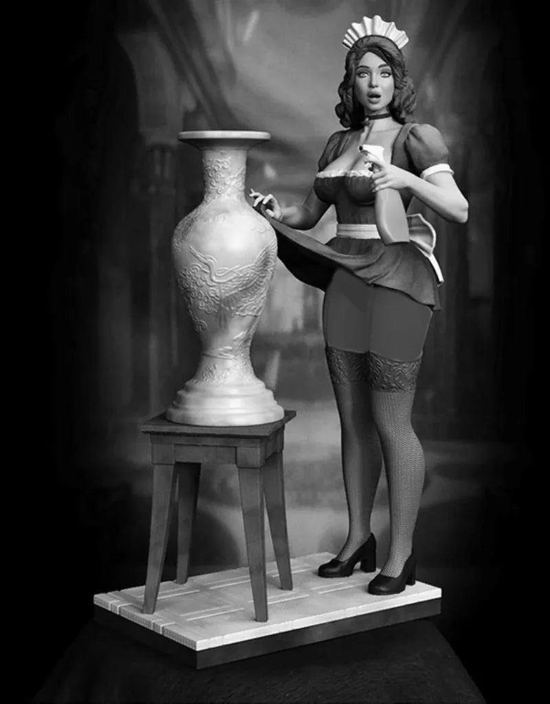 1/24 French Maid, Resin Model Figure Kit, Unassembled and Unpainted