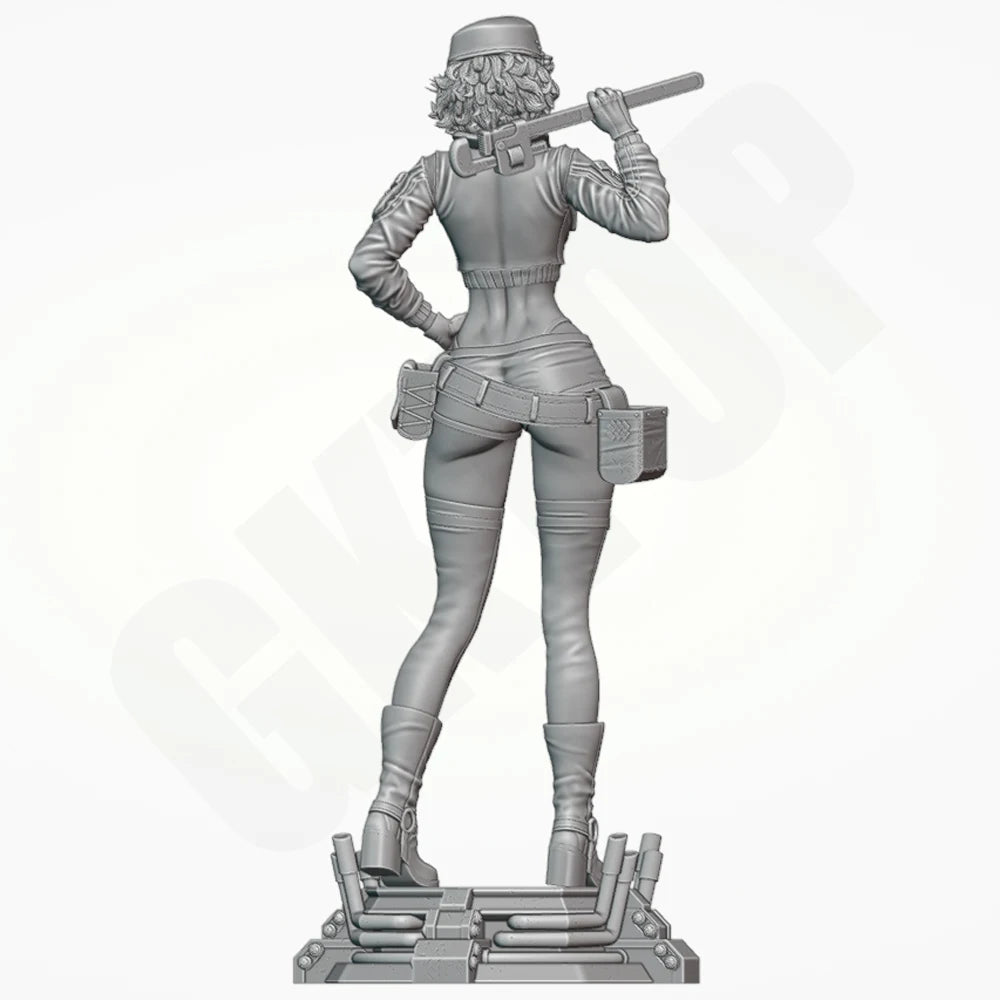 1/24 Modern Tactical Female Commando with Combat Rifle, Resin Model Figure Kit, Unassembled and Unpainted