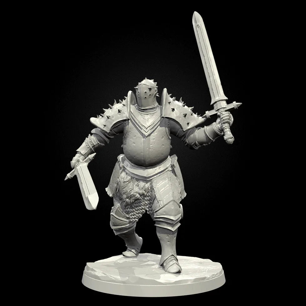 75mm Crowned Fantasy Warrior with Greatsword, Resin Model Figure Kit, Fantasy Theme, Unassembled and Unpainted