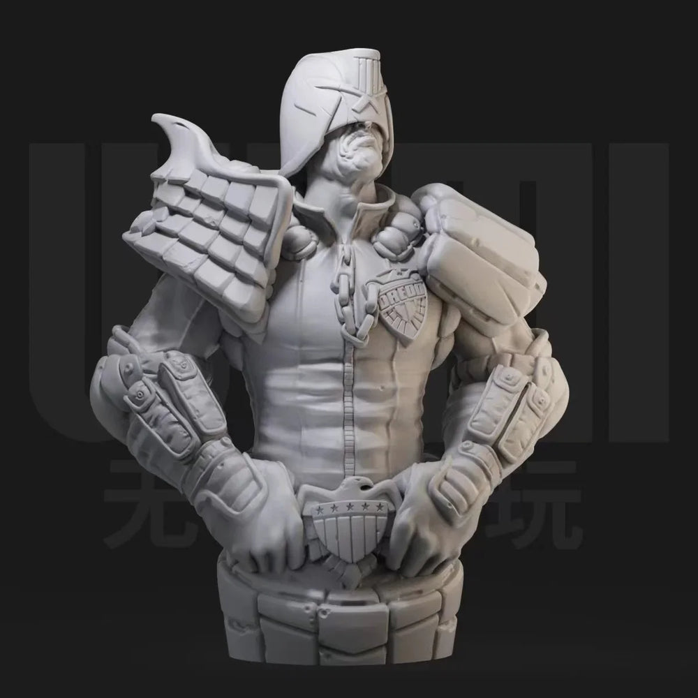 100mm Judge Dredd, Resin Model Bust Kit, Sci-Fi Theme, Unassembled and Unpainted