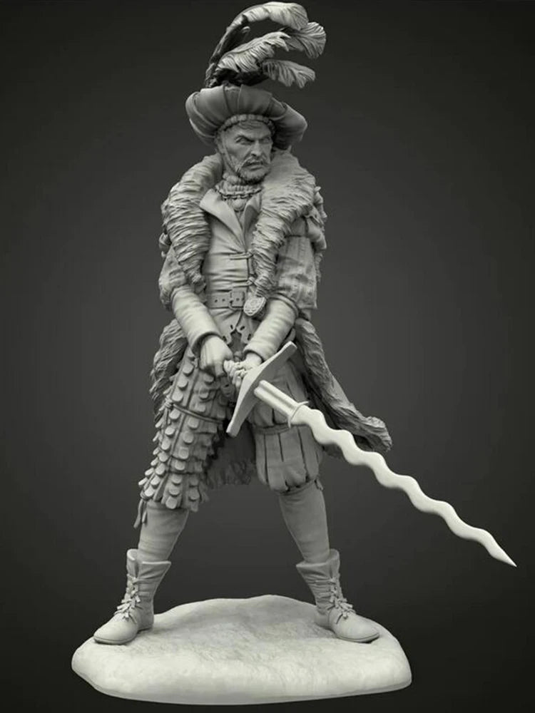 1/24 Napoleonic Winter Soldier, Resin Model Figure Kit, Unassembled and Unpainted