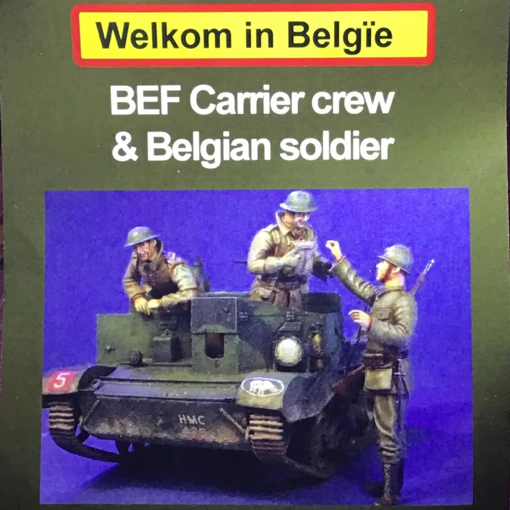 1/35 WWII Belgian BEF Carrier Crew, 4 Figures, Resin Model Figure Kit, Unassembled and Unpainted