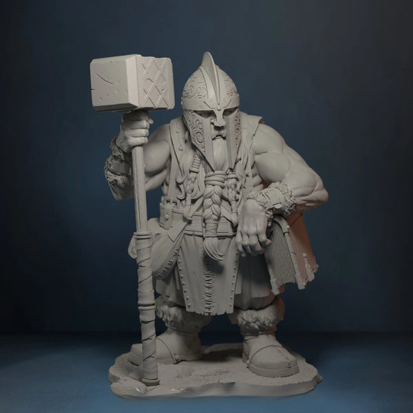 1/24 Armored Dwarf Warrior with Battle Axe, Resin Model Figure Kit, Fantasy Theme, Unassembled and Unpainted