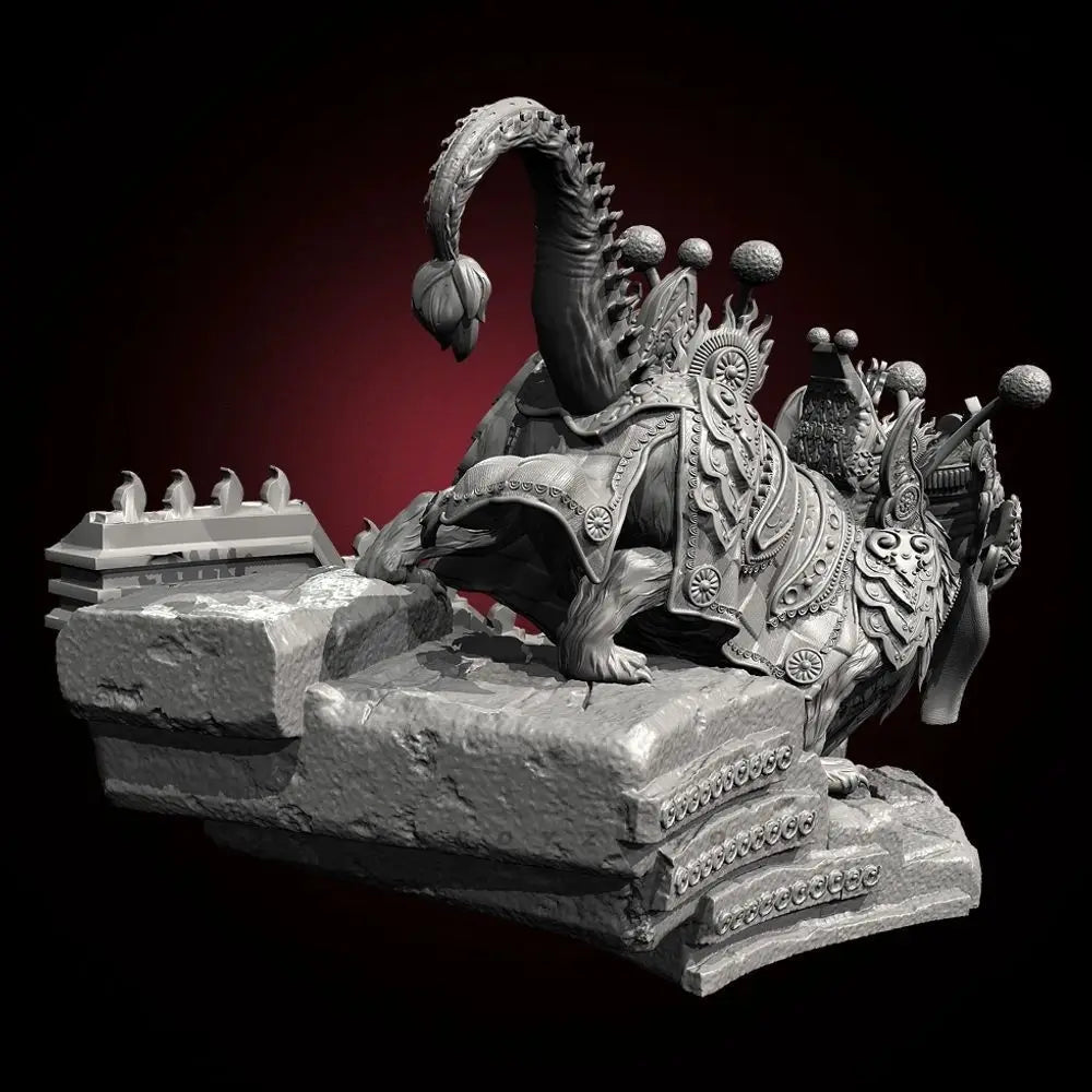 90mm Lion Dance Ceremonial, Resin Model Figure Kit, Wildlife Theme, Unassembled and Unpainted