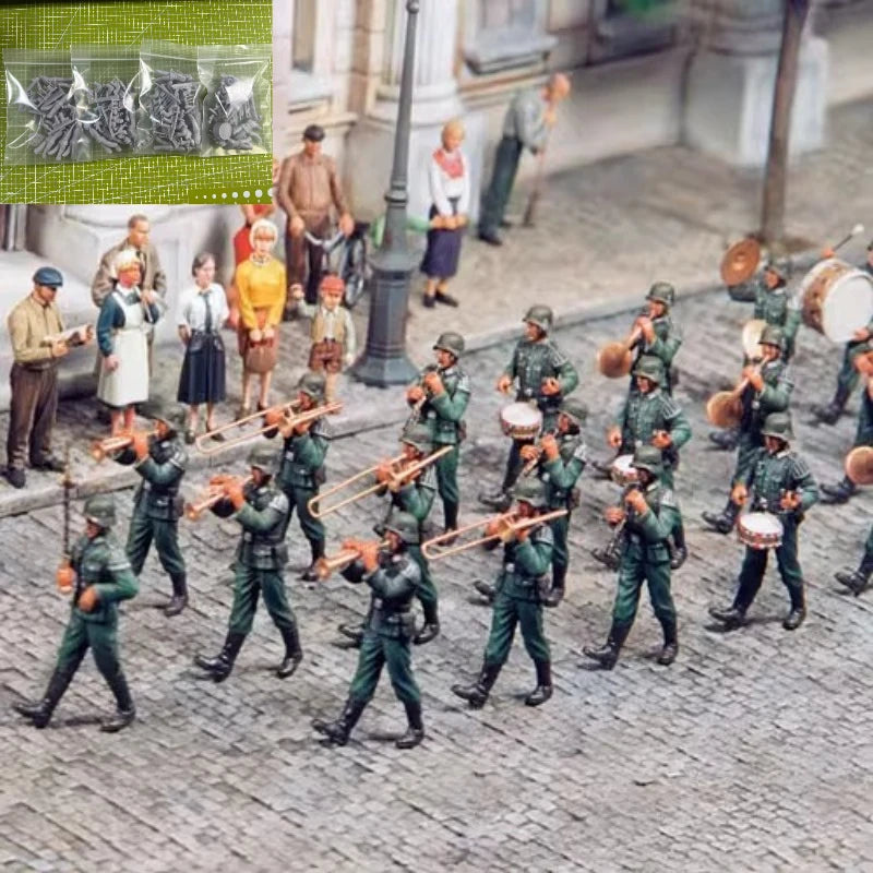 1/35 Modern Military & Civilian Crowd, 22 Figures, Resin Model Figure Kit, Unassembled and Unpainted