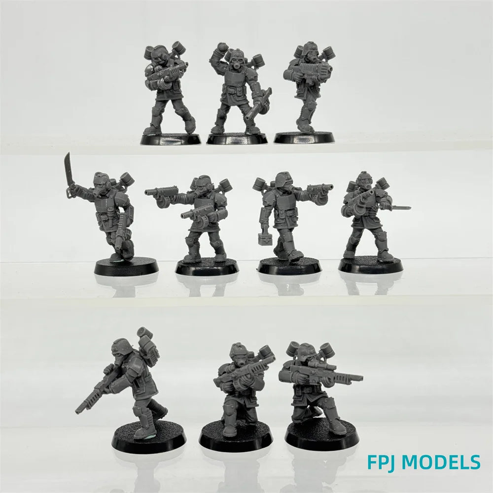 32mm Grim Guard Aero Troops, 22 Figures, Resin Model Figure Kit, Sci-Fi Theme, Unassembled and Unpainted