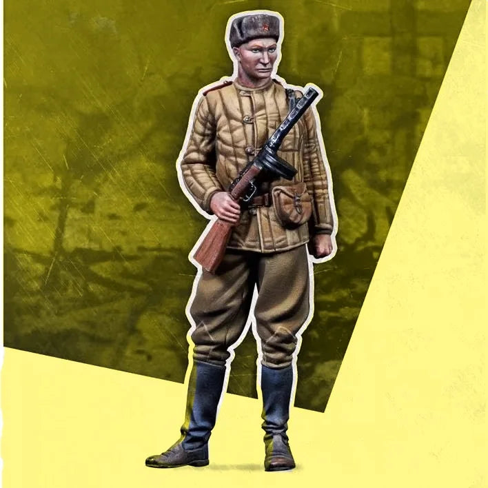 1/35 WWI Soldier with Rifle, Resin Model Figure Kit, Unassembled and Unpainted