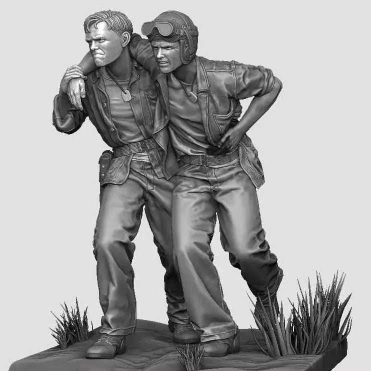 1/35 WWII European Soldiers, 6 Figures, Resin Model Figure Kit, Unassembled and Unpainted