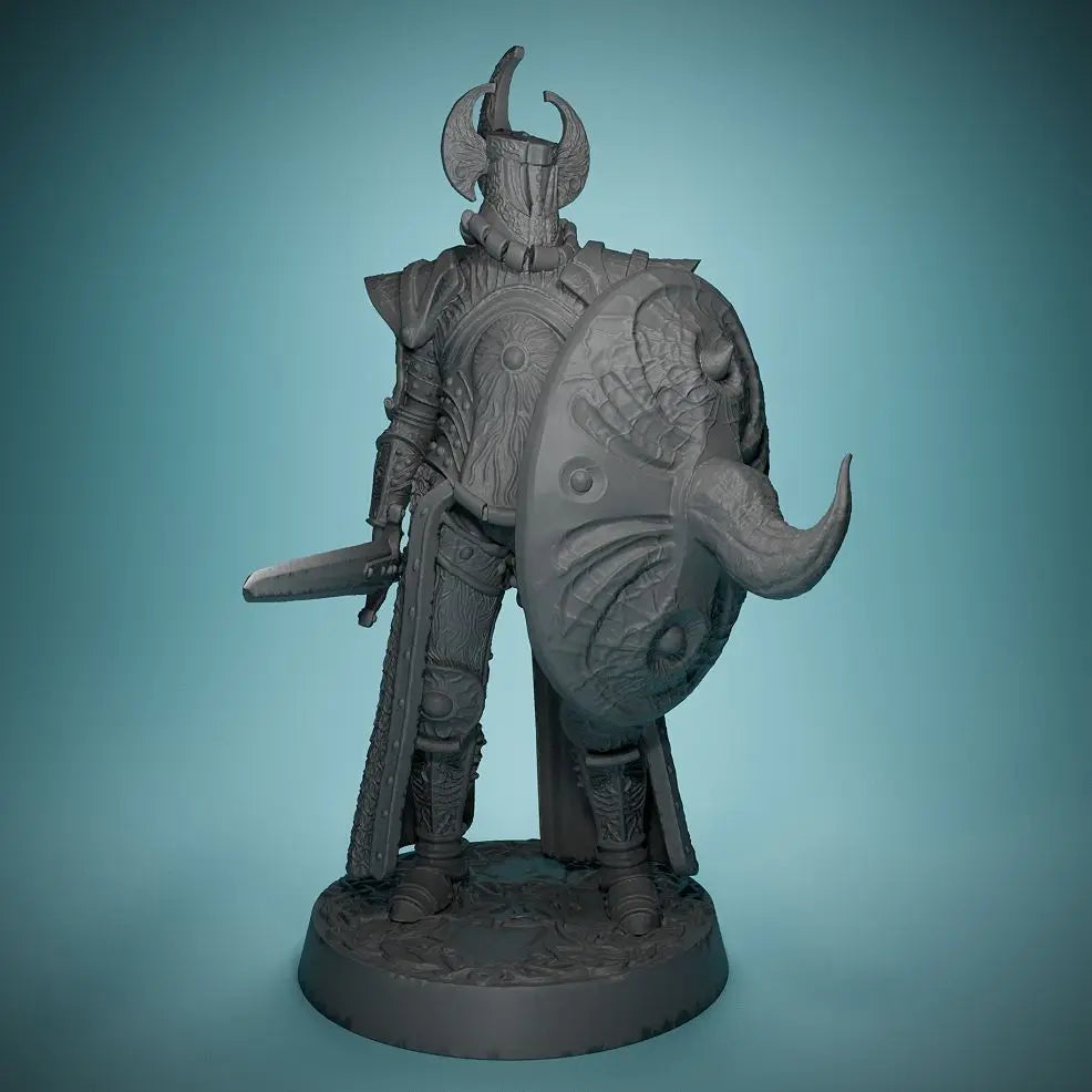 70mm Medieval Fantasy Knight Warrior, Resin Model Figure Kit, Unassembled and Unpainted