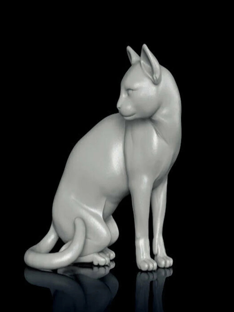1/16 Modern Sitting Cat, Resin Model Creature Kit, Wildlife Theme, Unassembled and Unpainted