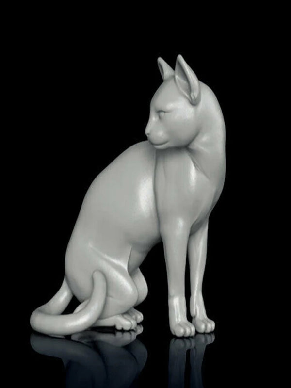 1/16 Modern Sitting Cat, Resin Model Creature Kit, Wildlife Theme, Unassembled and Unpainted