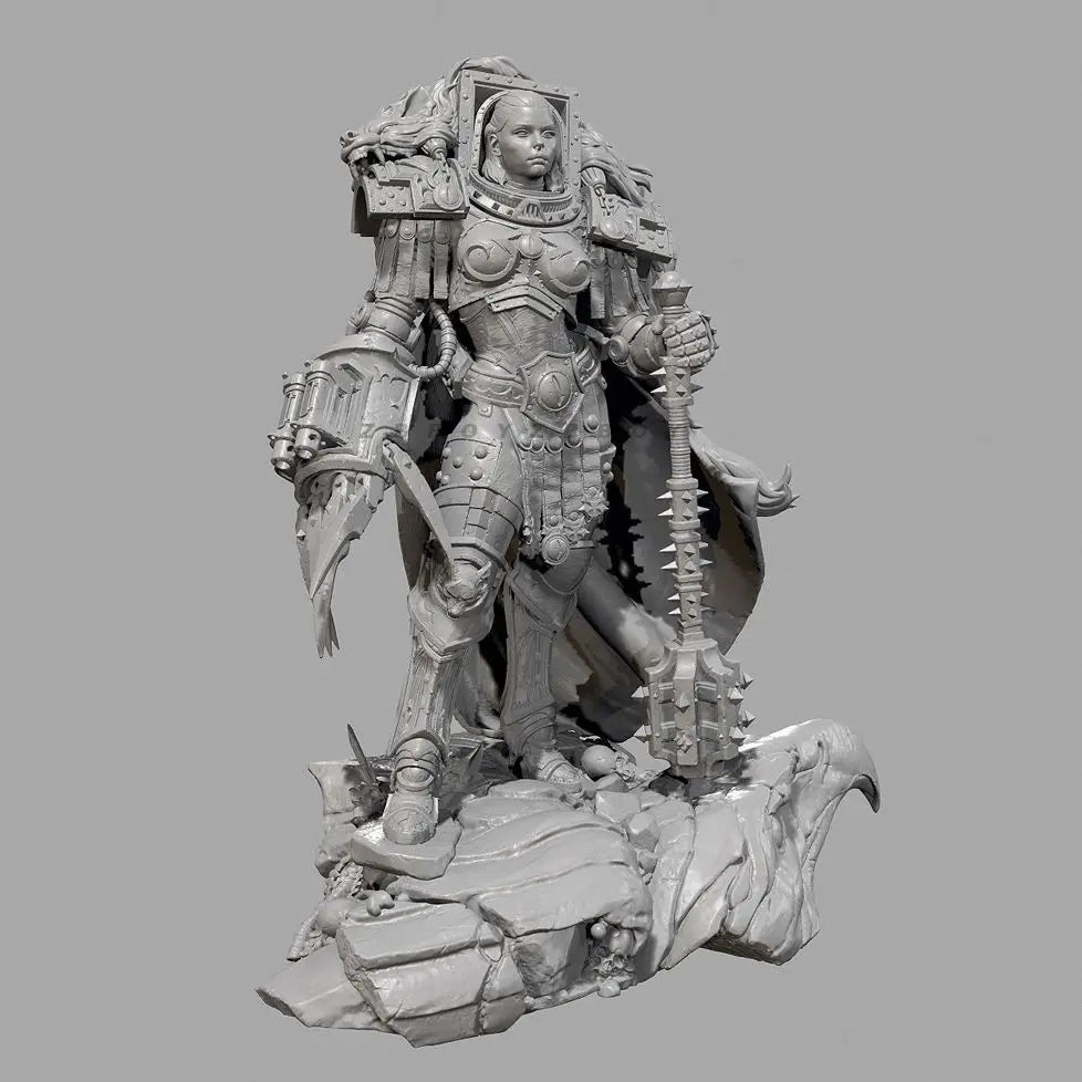 75mm Dragon Warrior, Resin Model Figure Kit, Fantasy Theme, Unassembled and Unpainted