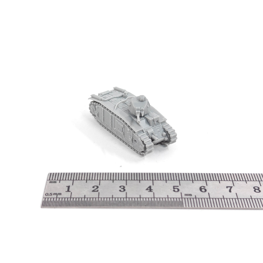 1/144 WWII French Char B1 Bis Heavy Tank, Resin Model Vehicle Kit, Unassembled and Unpainted