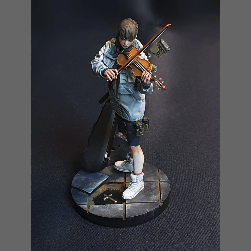 1/20 Female Musician with Violin, Resin Model Figure Kit, Anime Theme, Unassembled and Unpainted