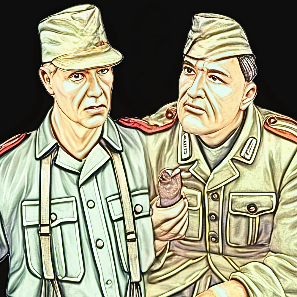 1/35 WWII German Afrika Korps Officers at Rest, 2 Figures, Resin Model Figure Kit, Unassembled and Unpainted