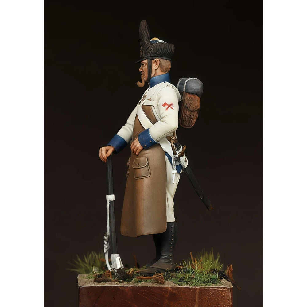 54mm Napoleonic Austrian Line Infantry, Resin Model Figure Kit, Unassembled and Unpainted