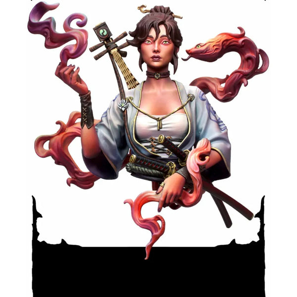 1/10 Dark Fantasy Demon Sorceress, Resin Model Bust Kit, Fantasy Theme, Unassembled and Unpainted