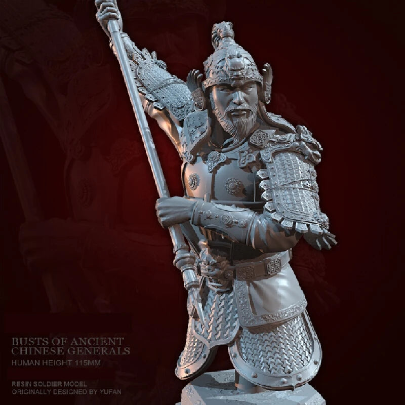 115mm Ancient Chinese General, Resin Model Bust Kit, Unassembled and Unpainted