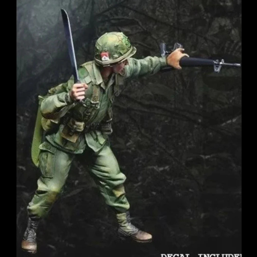 1/35 Vietnam War U.S. Soldier with Arms Raised, Resin Model Figure Kit, Unassembled and Unpainted