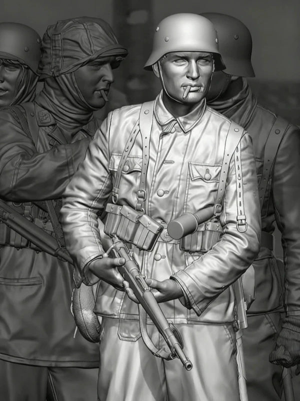 1/16 WWII German Panzergrenadier, Resin Model Figure Kit, Unassembled and Unpainted