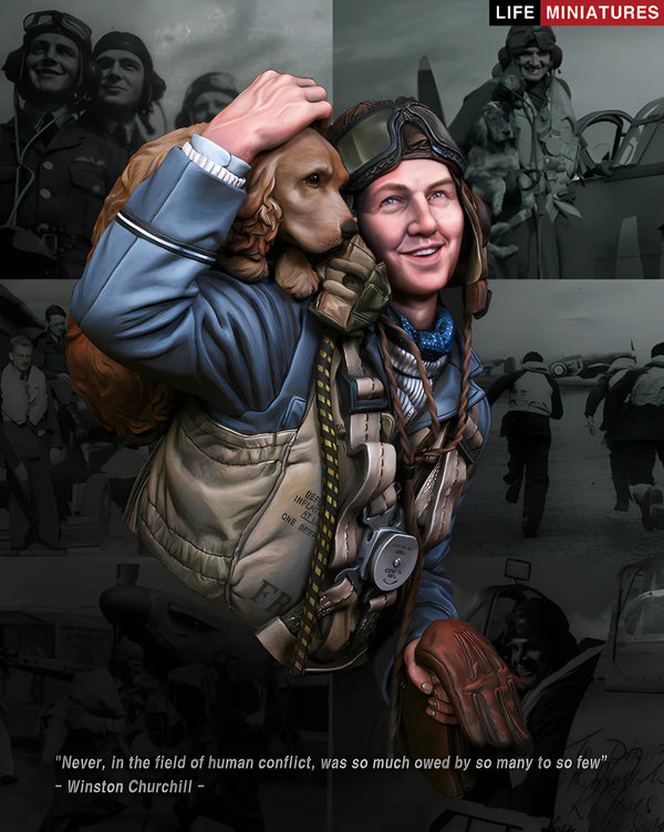 1/10 WWII RAF Fighter Pilot, 2 Figures, Resin Model Figure Kit, Unassembled and Unpainted