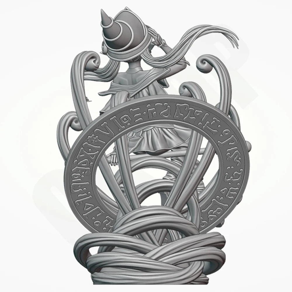 1/24 Enchantress with Ornate Scrollwork Frame, Resin Model Figure Kit, Fantasy Theme, Unassembled and Unpainted