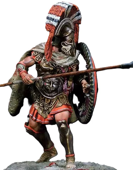 1/24 Medieval Helmed Warrior with Ornate Face Shield, Resin Model Figure Kit, Unassembled and Unpainted