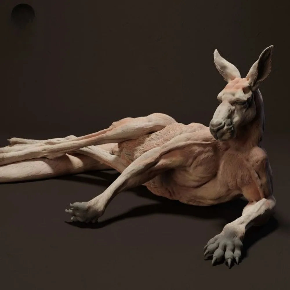 1/50 Red Kangaroo, 5 Figures, Resin Model Creature Kit, Wildlife Theme, Unassembled and Unpainted