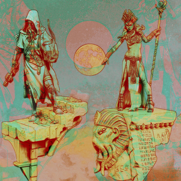 1/24 Octopus Mages, 2 Figures, Resin Model Figure Kit, Fantasy Theme, Unassembled and Unpainted