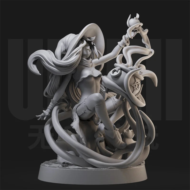 1/18 Anime Witch, 3 Figures, Resin Model Figure Kit, Anime Theme, Unassembled and Unpainted