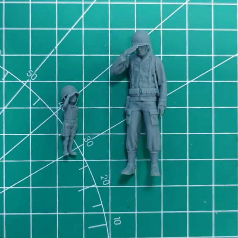 WWII US Soldier with Child — 1/35 Resin Figure Set