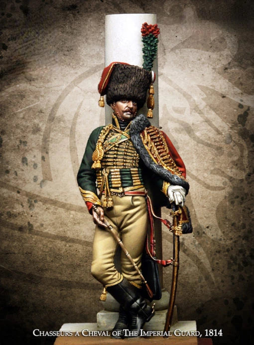 75mm Napoleonic Chasseur À Cheval, Resin Model Figure Kit, Unassembled and Unpainted