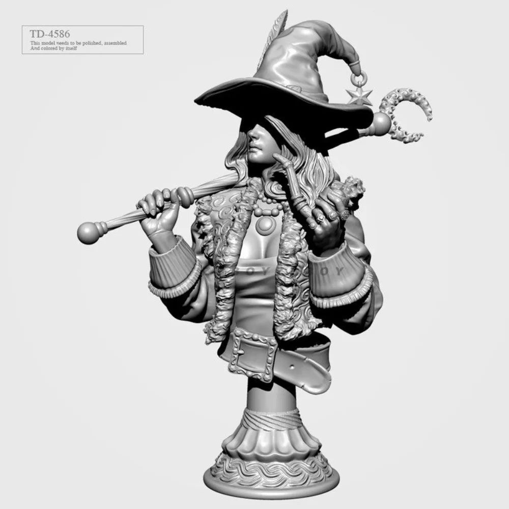 55mm Witches, 4 Figures, Resin Model Bust Kit, Fantasy Theme, Unassembled and Unpainted