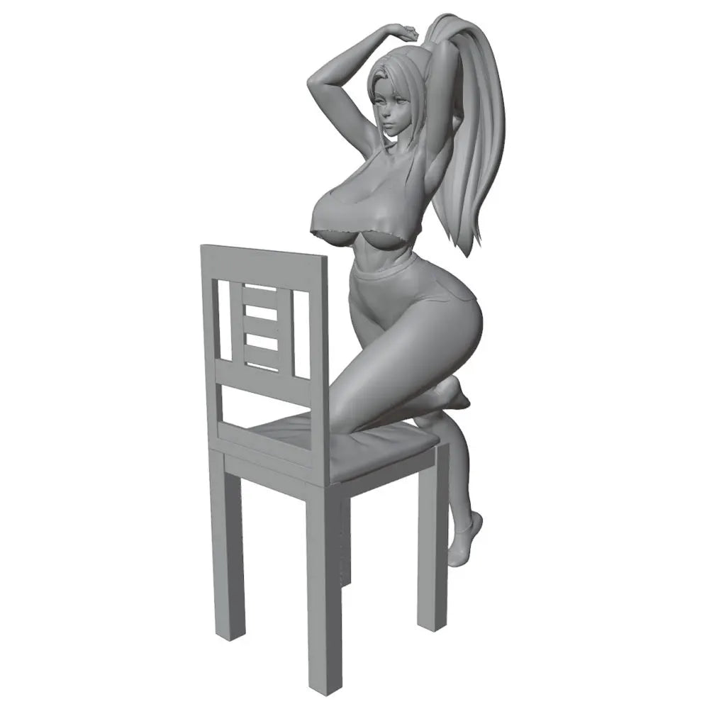 75mm Long-Haired Woman, Resin Model Figure Kit, Unassembled and Unpainted