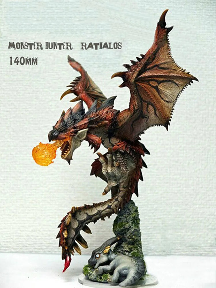 140mm Rathalos Dragon Hunter, Resin Model Figure Kit, Fantasy Theme, Unassembled and Unpainted