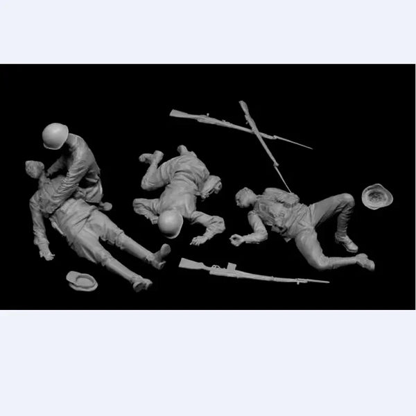 1/35 WWII Casualties Set, 4 Figures, Resin Model Figure Kit, Unassembled and Unpainted